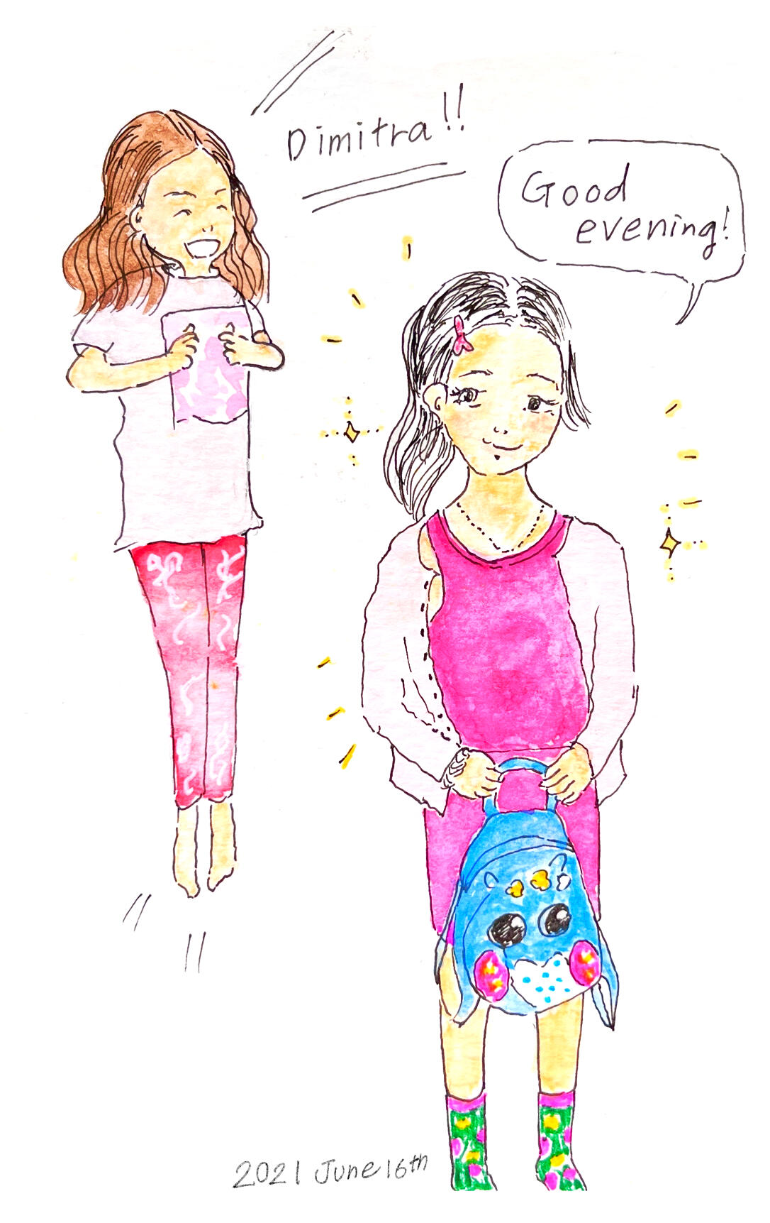 The day a dear classmate visited our home for the first time, independence, laughter, and my daughter literally jumping with joy. ✨ 16 June 2021