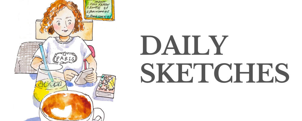 Gallery of daily watercolor sketches　by A CUP OF GREEN TEA ILLUSTRATION.