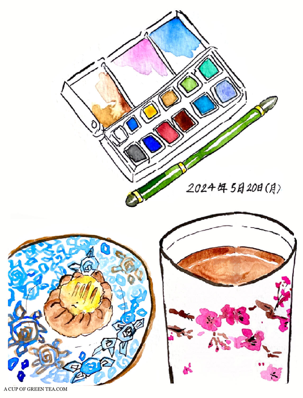 A CUP OF GREEN TEA Illustration